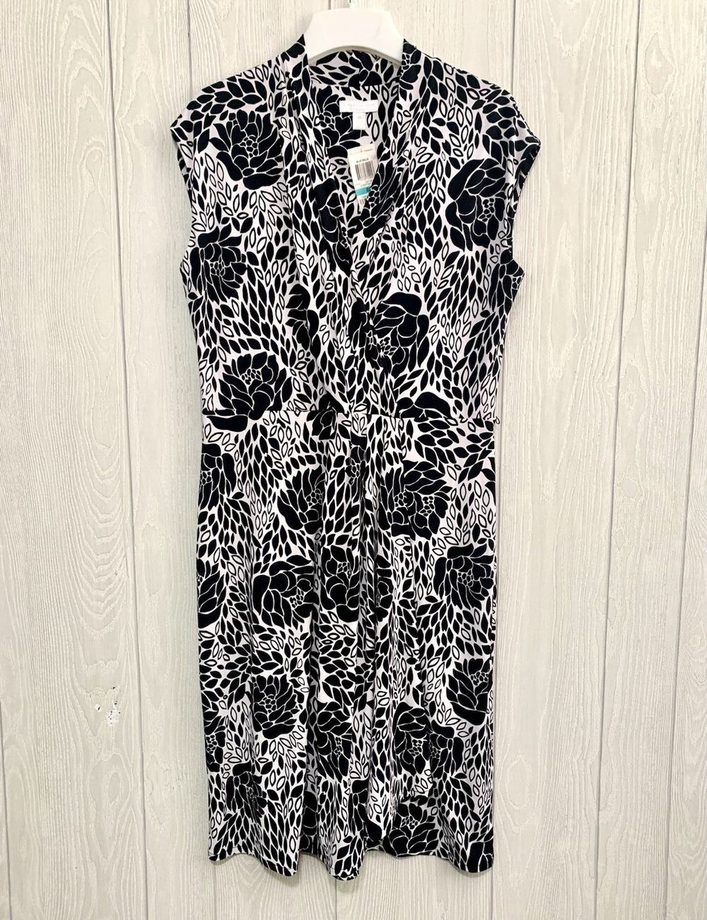Charter Club Black White Blue Belle Sleeveless Dress Size 0X NWT